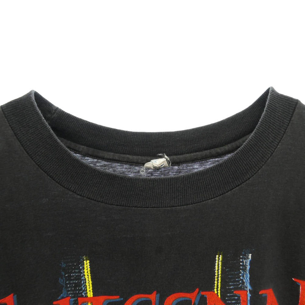 ヴィンテージ WHITESNAKE ホワイトスネーク 90s EUROPE ヨーロッパ ツアー フロント バック プリント 半袖Tシャツ チャコール系 XL【中古】