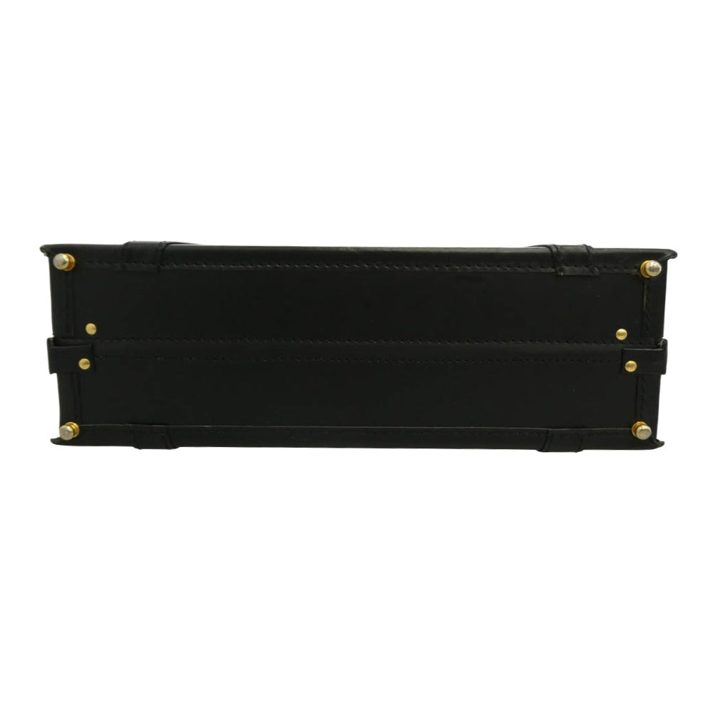 サッチ レザー トランク アタッシュ ケース ブラック系【中古】