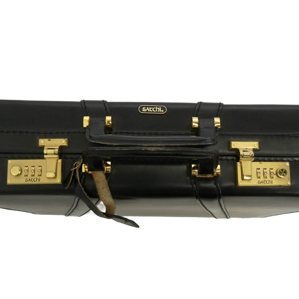 サッチ レザー トランク アタッシュ ケース ブラック系【中古】