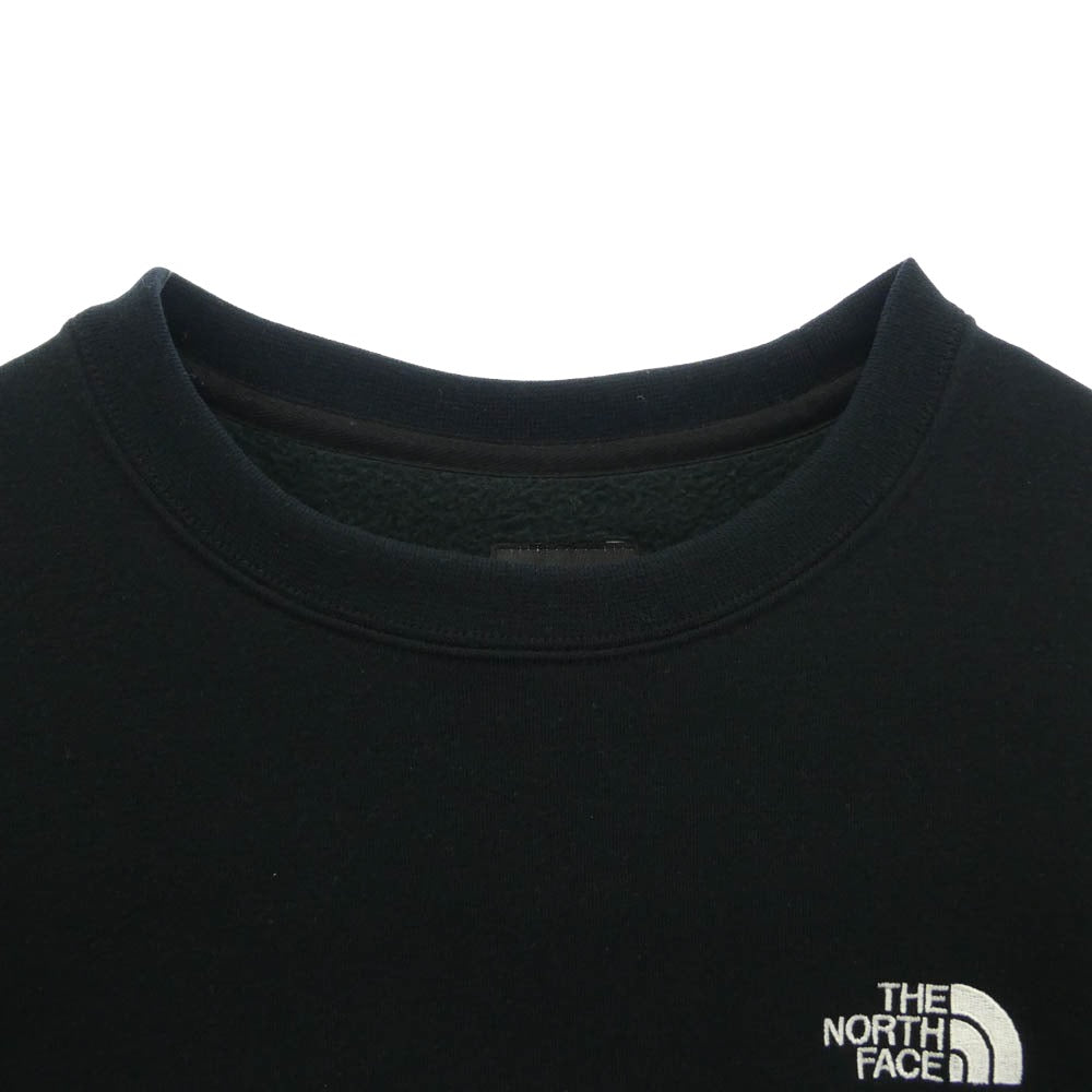 THE NORTH FACE ノースフェイス NT12104Z Small Logo Brushed Crew スモール ロゴ クルー ネック ロゴ刺繍 スウェット ブラック系 L【中古】
