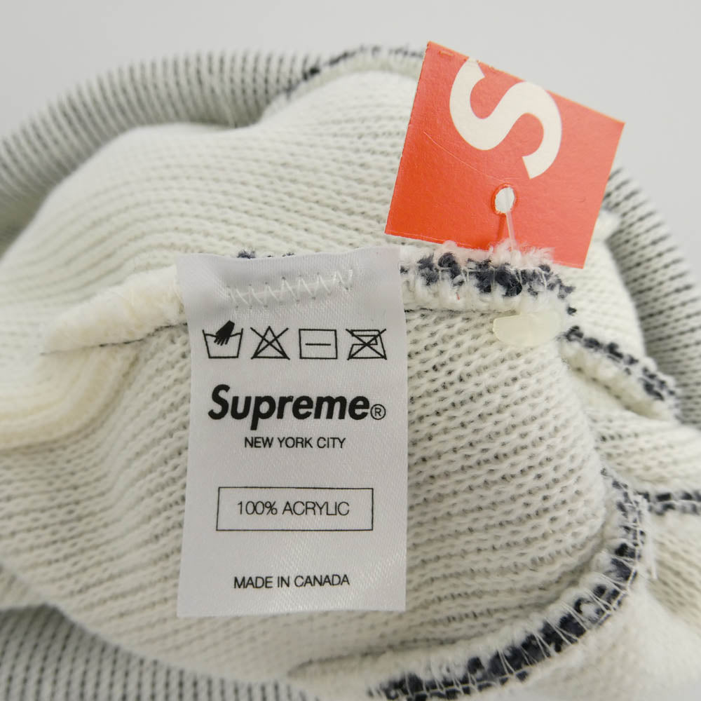 Supreme シュプリーム 12AW Camo Beanie カモ柄 ポンポン付 カフ ビーニー カモフラ アーバンカモ ニット キャップ 帽子 ホワイト系 グレー系【美品】【中古】