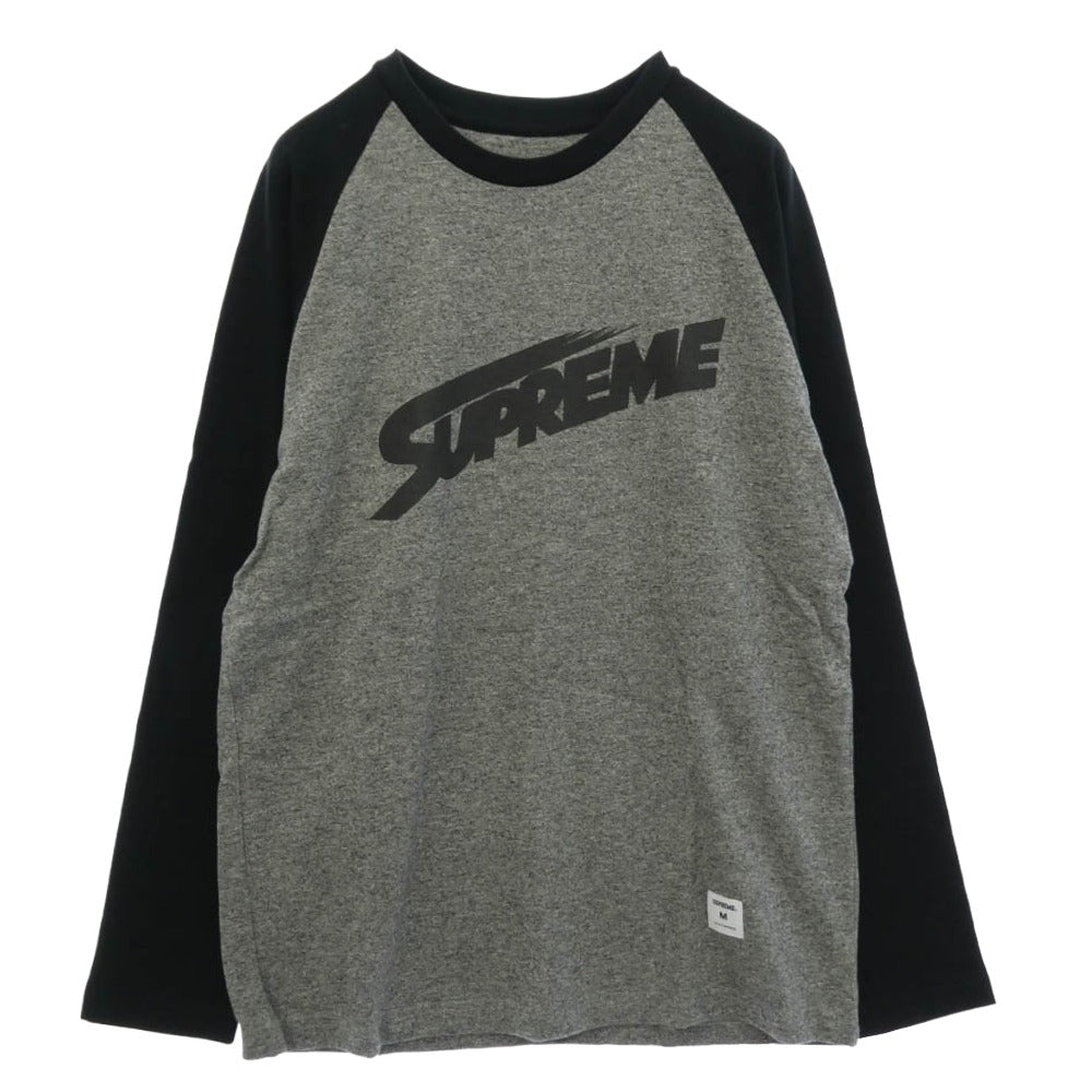 Supreme シュプリーム 08AW Mont Blanc Raglan モンブラン ラグラン ロンT 長袖 ラグラン カットソー ブラック系 ダークグレー系 M【極上美品】【中古】