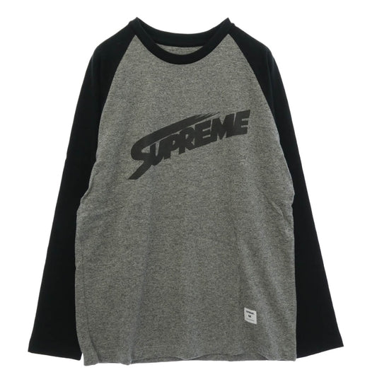Supreme シュプリーム 08AW Mont Blanc Raglan モンブラン ラグラン ロンT 長袖 ラグラン カットソー ブラック系 ダークグレー系 M【極上美品】【中古】