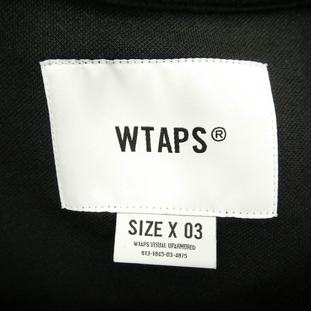 WTAPS ダブルタップス 25AW 252ATDT-CSM22 WOUND SWEATER POLY ロゴ クルーネック サイド ジップ トレーナー ポリスウェット ブラック系 03【中古】