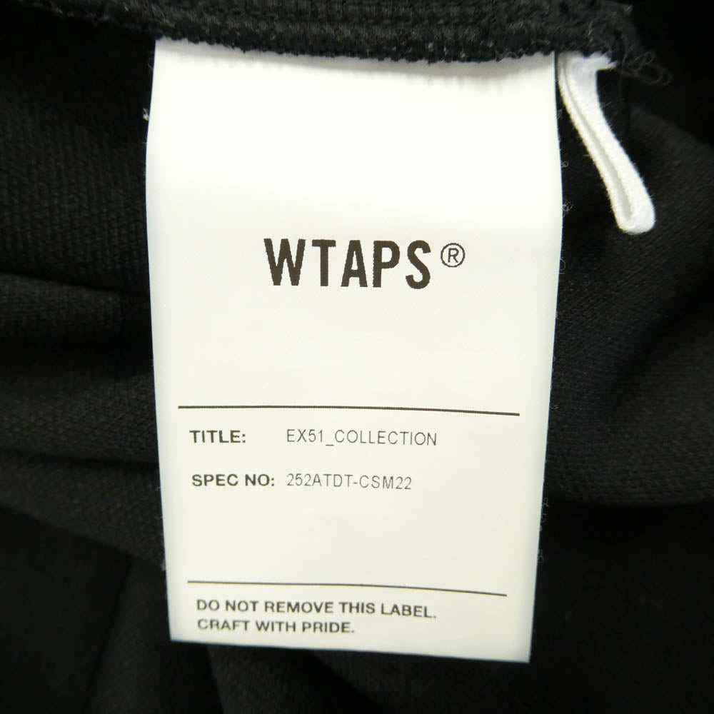 WTAPS ダブルタップス 25AW 252ATDT-CSM22 WOUND SWEATER POLY ロゴ クルーネック サイド ジップ トレーナー ポリスウェット ブラック系 03【中古】