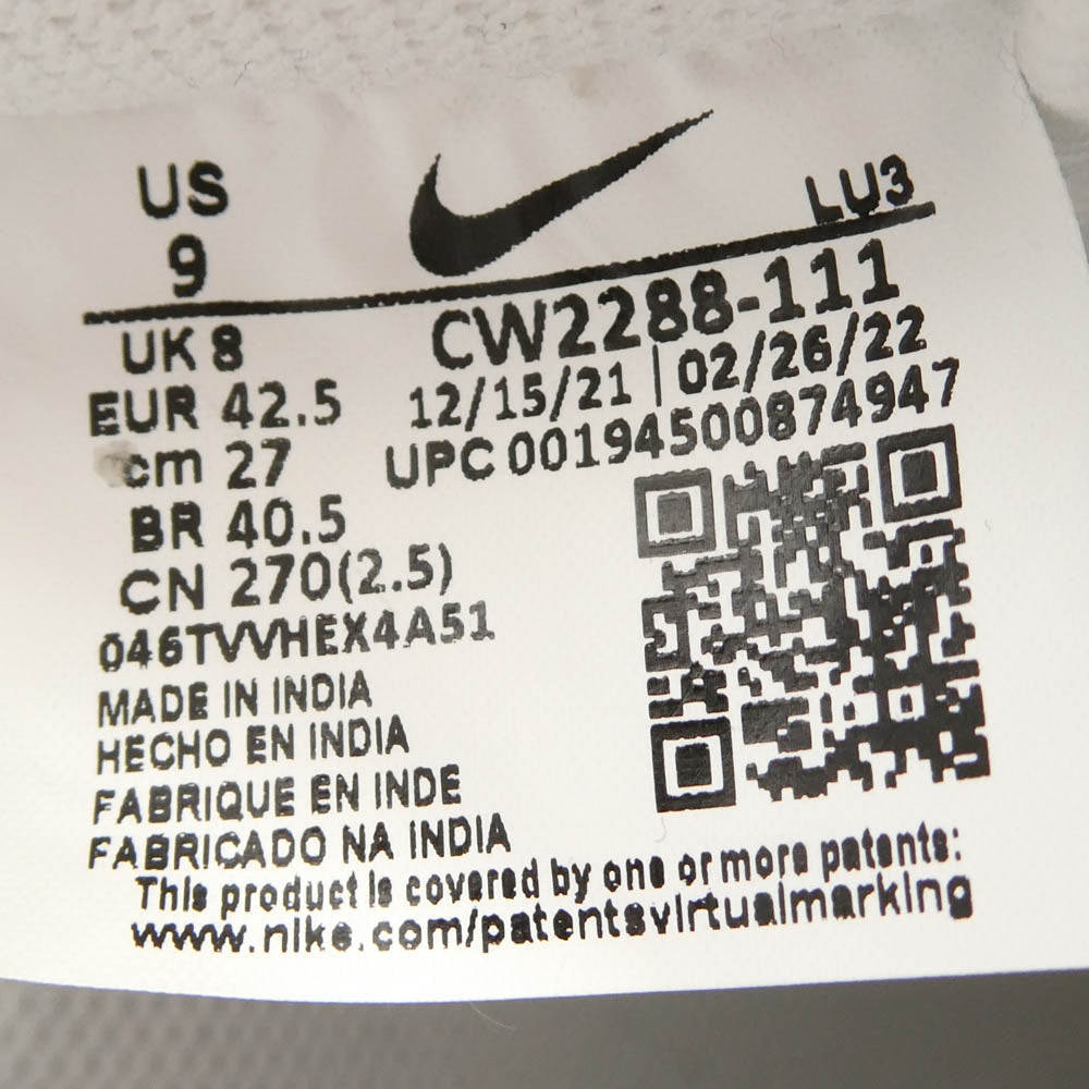 NIKE ナイキ CW2288-111 Air Force 1 Low 07 AF1 エアフォース ローカット スニーカー ホワイト系 27cm【新古品】【未使用】【中古】