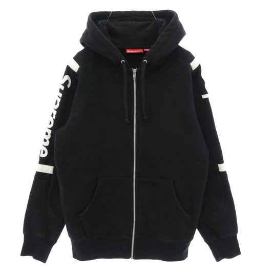 Supreme シュプリーム 15AW Sideline Hooded Track Zip Up サイドライン ジップ パーカー ブラック系 S【中古】