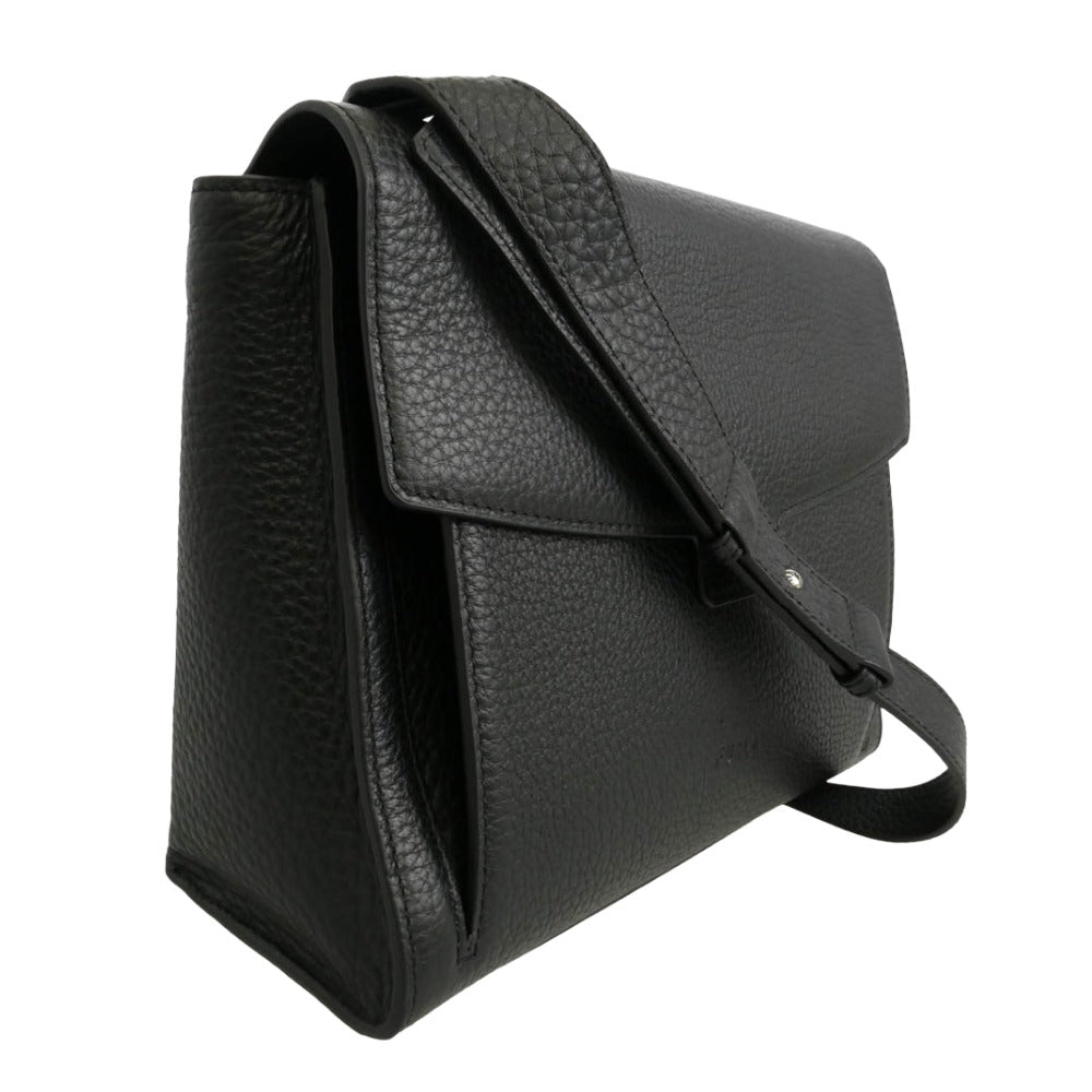 Furla フルラ MB00076 BX0319 ENEA Messenger M エネーア レザー メッセンジャー ショルダーバッグ ブラック系【極上美品】【中古】
