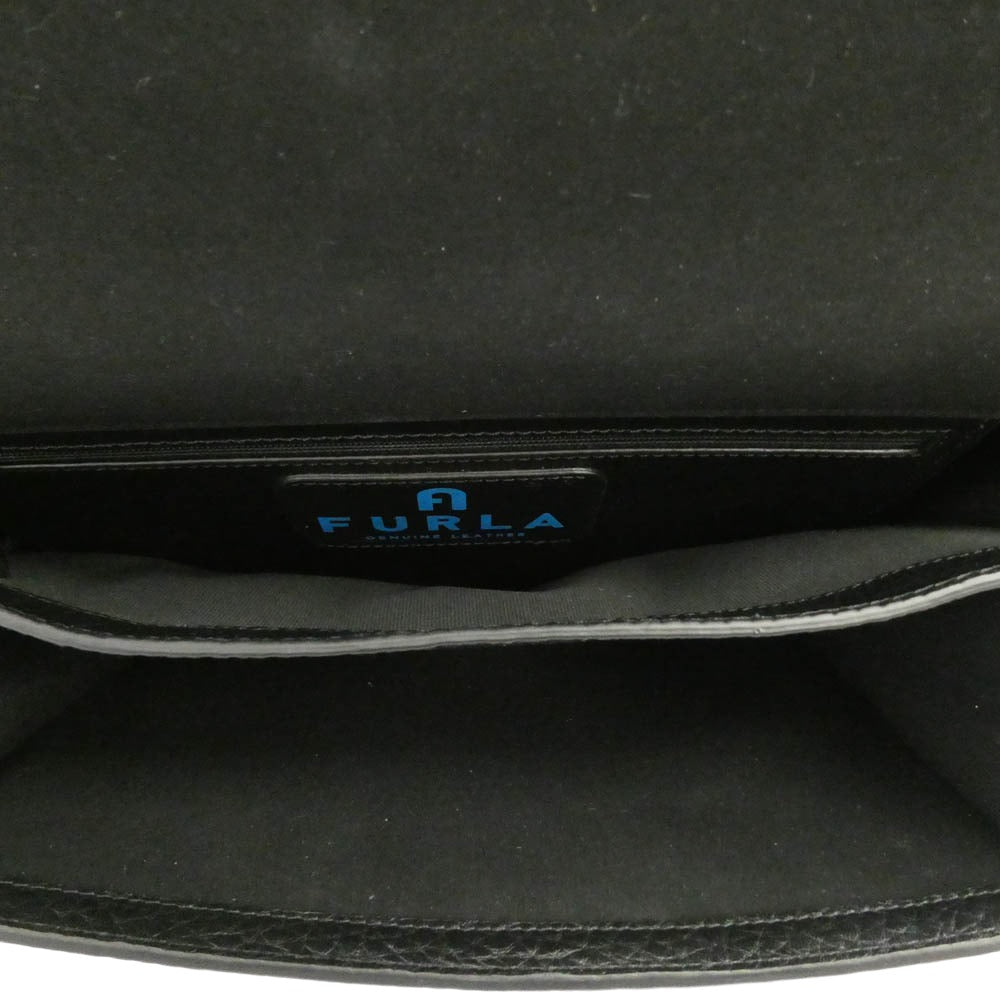 Furla フルラ MB00076 BX0319 ENEA Messenger M エネーア レザー メッセンジャー ショルダーバッグ ブラック系【極上美品】【中古】