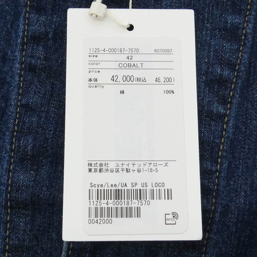 Scye サイ Lee リー UNITED ARROWS ユナイテッドアローズ LB0513 x Lee リー x UNITED ARROWS ユナイテッドアローズ LOCO JACKET デニム カバーオール ジャケット インディゴブルー系 42【極上美品】【中古】