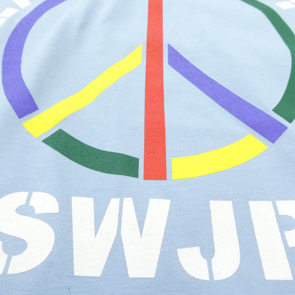 エスダブリュージェーピー 26SS SW-26SS-27 LA TO TOKYO T-SHIRT ロゴプリント クルーネック 半袖 Tシャツ ブルー ライトブルー系 L【新古品】【未使用】【中古】
