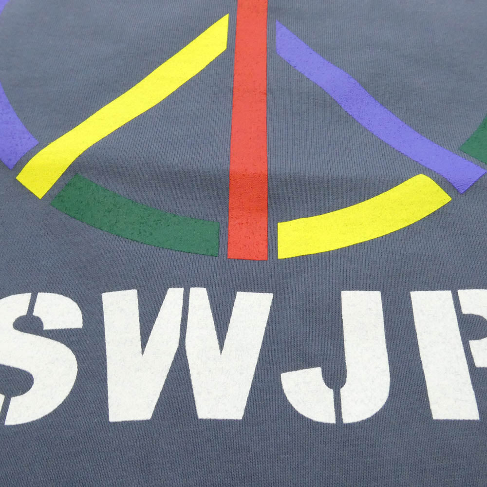 エスダブリュージェーピー 26SS SW-26SS-27 LA TO TOKYO T-SHIRT ロゴプリント クルーネック 半袖 Tシャツ ネイビー ネイビー系 L【新古品】【未使用】【中古】