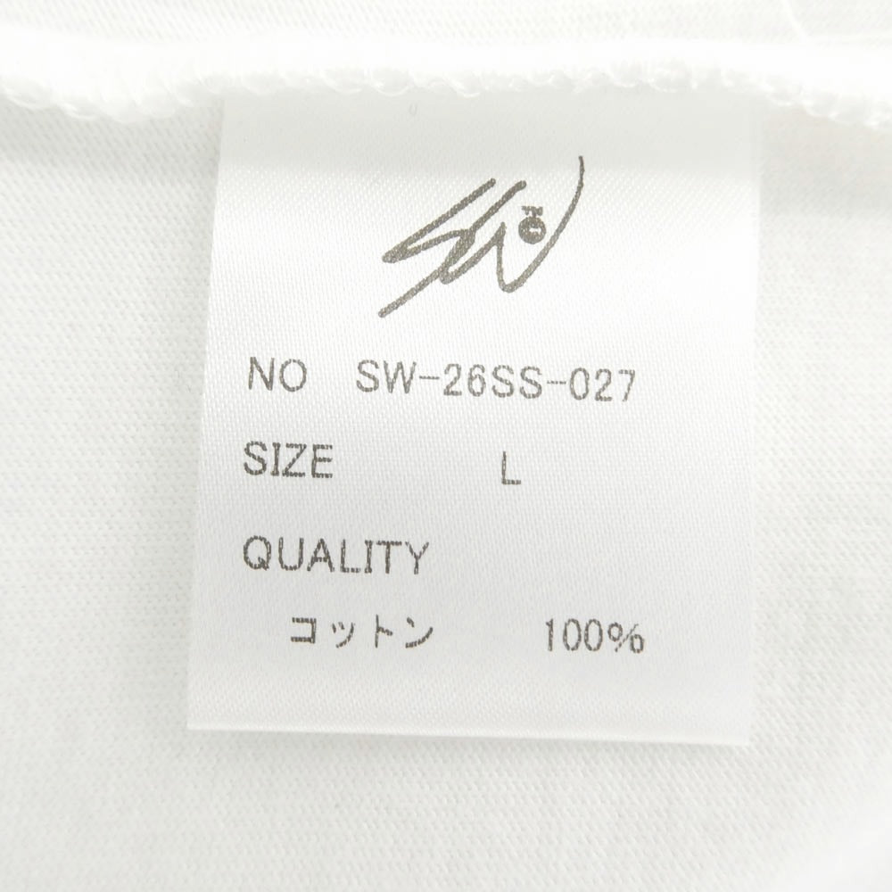 エスダブリュージェーピー 26SS SW-26SS-27 LA TO TOKYO T-SHIRT ロゴプリント クルーネック 半袖 Tシャツ ホワイト ホワイト系 L【新古品】【未使用】【中古】