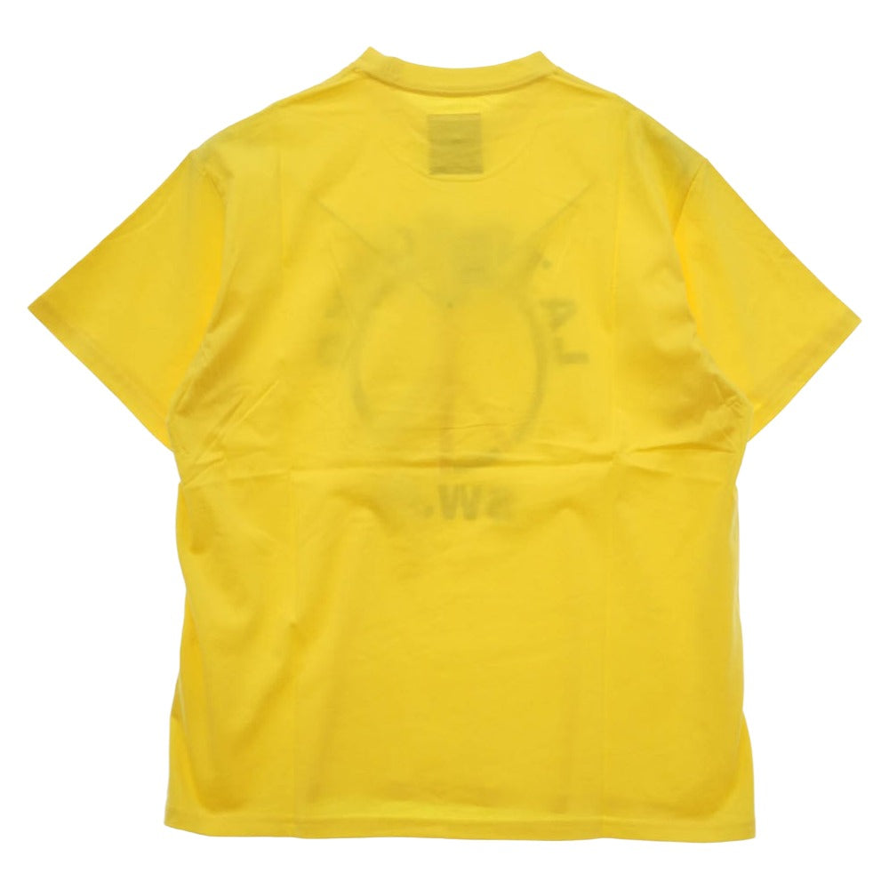 エスダブリュージェーピー 26SS SW-26SS-27 LA TO TOKYO T-SHIRT ロゴプリント クルーネック 半袖 Tシャツ イエロー イエロー系 L【新古品】【未使用】【中古】