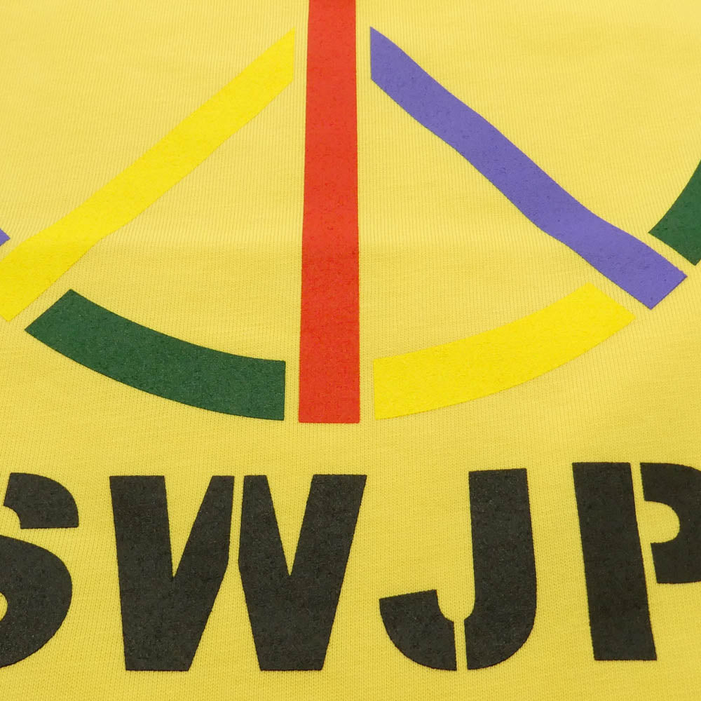 エスダブリュージェーピー 26SS SW-26SS-27 LA TO TOKYO T-SHIRT ロゴプリント クルーネック 半袖 Tシャツ イエロー イエロー系 L【新古品】【未使用】【中古】