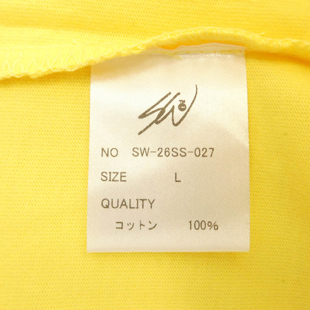 エスダブリュージェーピー 26SS SW-26SS-27 LA TO TOKYO T-SHIRT ロゴプリント クルーネック 半袖 Tシャツ イエロー イエロー系 L【新古品】【未使用】【中古】