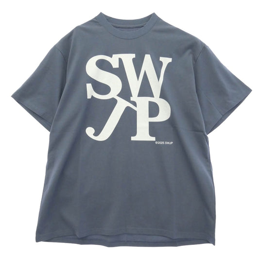 エスダブリュージェーピー 26SS SW-26SS-28 LOVE PARK T-SHIRT ラブパーク ロゴプリント クルーネック 半袖 Tシャツ ネイビー系 L【新古品】【未使用】【中古】