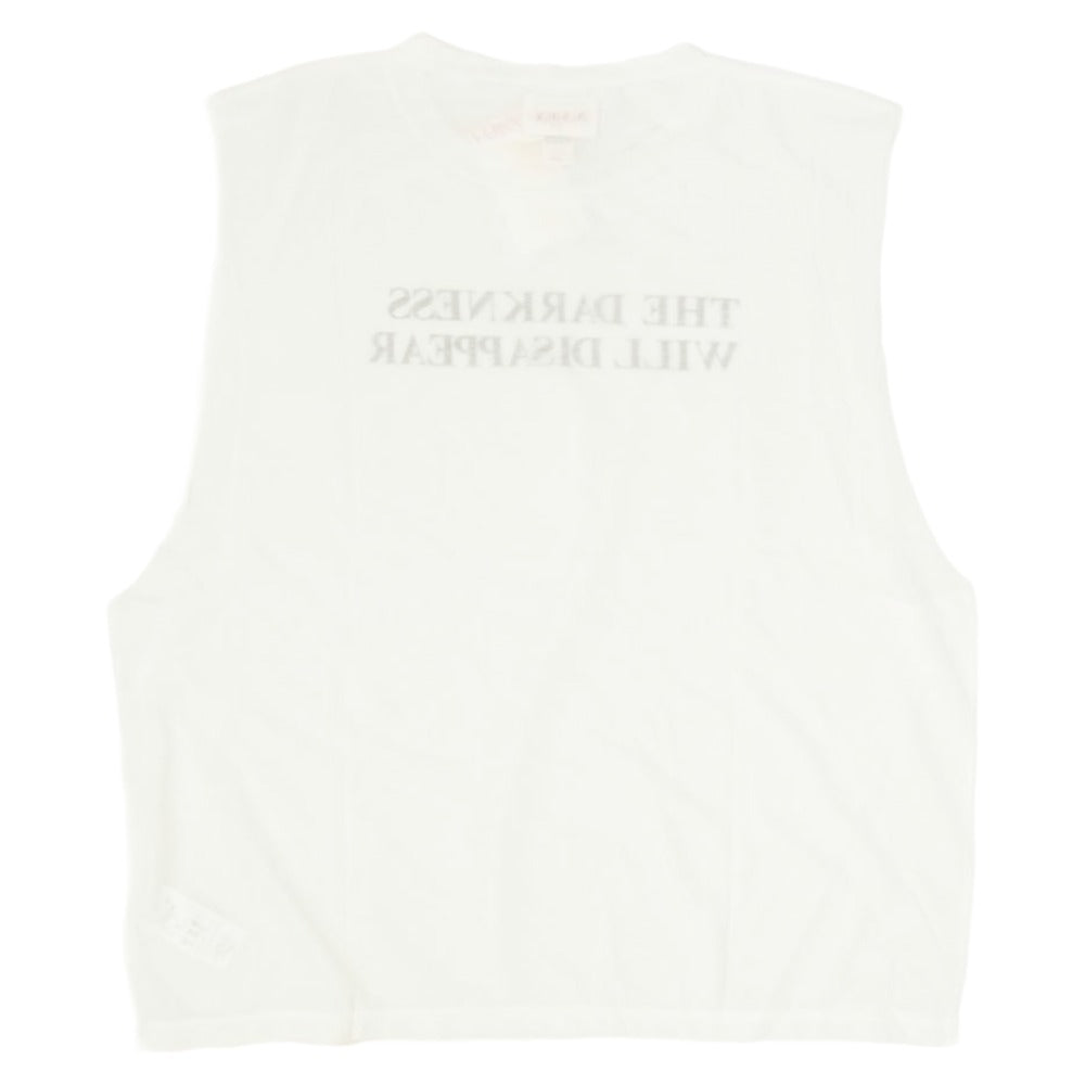 カミヤ 26SS G16TS082-0 Typography Sheer Jersey N/S Tee タイポグラフィプリントシアージャージ―スリーブレス ノースリーブ Tシャツ ホワイト系 S【新古品】【未使用】【中古】