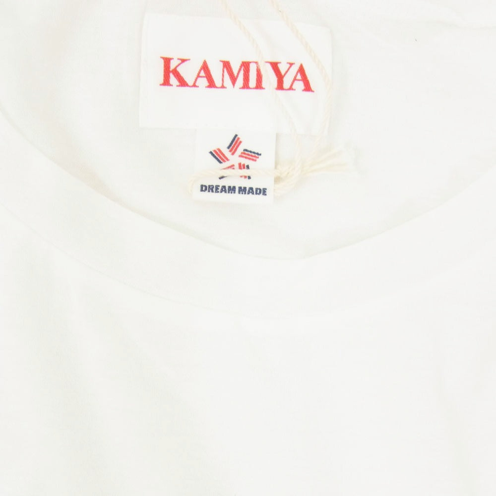 カミヤ 26SS G16TS082-0 Typography Sheer Jersey N/S Tee タイポグラフィプリントシアージャージ―スリーブレス ノースリーブ Tシャツ ホワイト系 S【新古品】【未使用】【中古】