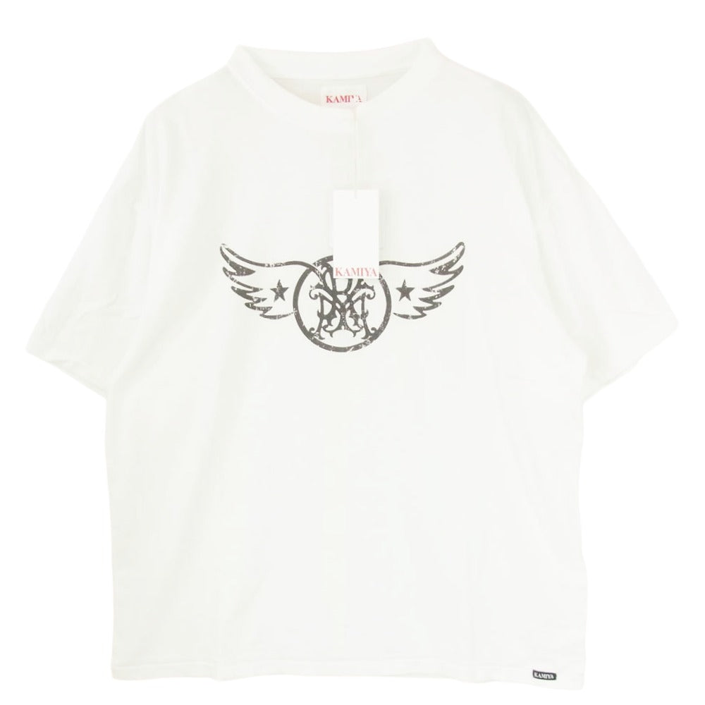 カミヤ 26SS G16TS097-0 AERO-KMY Tee T/C ヴィンテージ加工 エアロロゴ クルーネック 半袖 Tシャツ ホワイト系 S【新古品】【未使用】【中古】