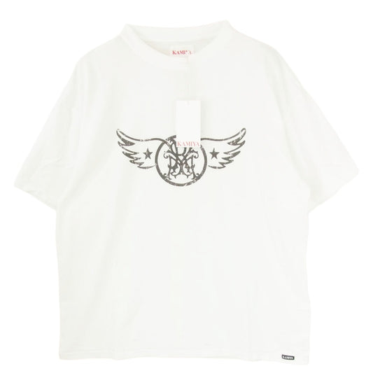 カミヤ 26SS G16TS097-0 AERO-KMY Tee T/C ヴィンテージ加工 エアロロゴ クルーネック 半袖 Tシャツ ホワイト系 S【新古品】【未使用】【中古】