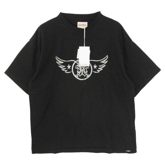 カミヤ 26SS G16TS097-0 AERO-KMY Tee T/C ヴィンテージ加工 エアロロゴ クルーネック 半袖 Tシャツ ブラック系 S【新古品】【未使用】【中古】