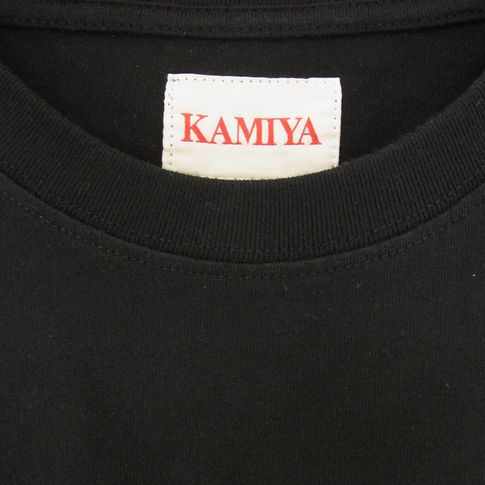 カミヤ 26SS G16TS097-0 AERO-KMY Tee T/C ヴィンテージ加工 エアロロゴ クルーネック 半袖 Tシャツ ブラック系 S【新古品】【未使用】【中古】
