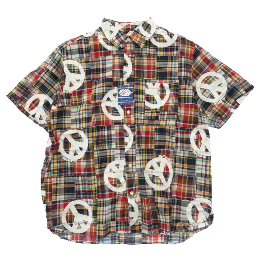 エスダブリュージェーピー 26SS SW-26SS-1MULTIL MADRAS HIPPIE SHIRT マドラスチェック ヒッピー 半袖 シャツ マルチカラー系 L【新古品】【未使用】【中古】