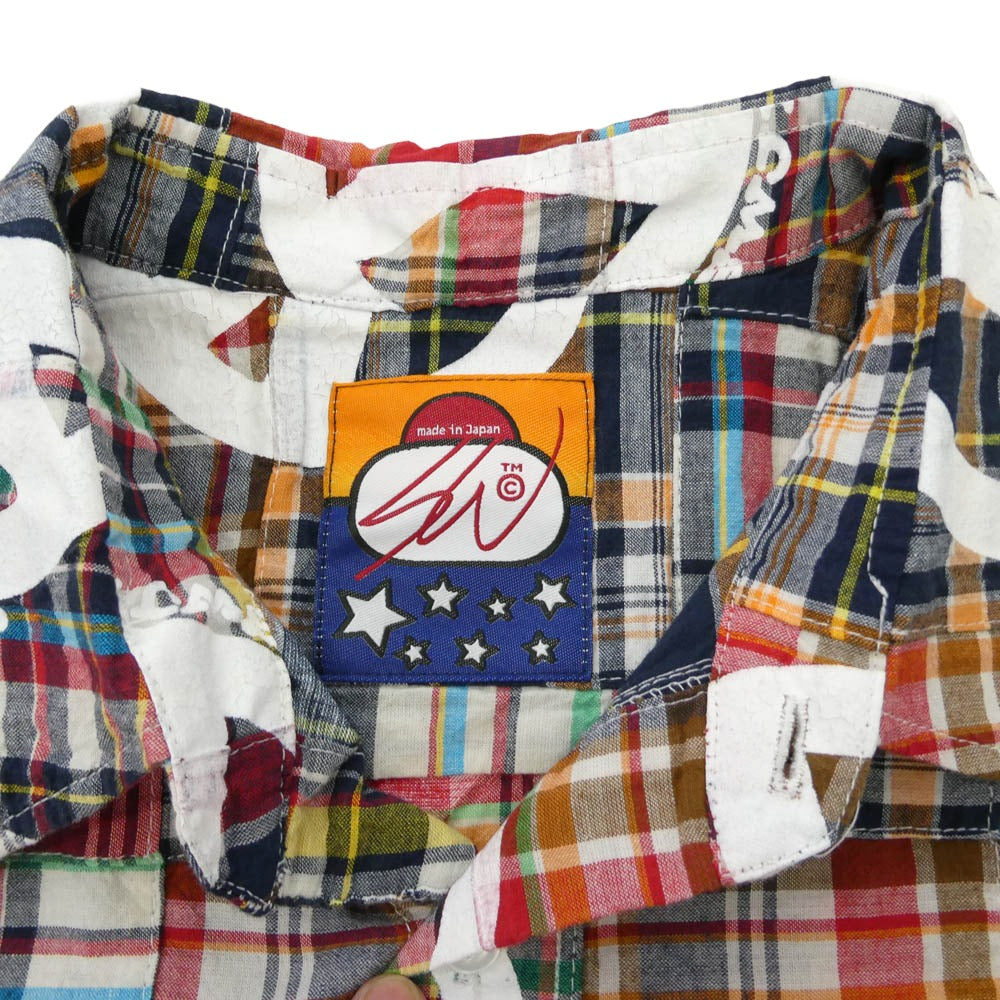 エスダブリュージェーピー 26SS SW-26SS-1MULTIL MADRAS HIPPIE SHIRT マドラスチェック ヒッピー 半袖 シャツ マルチカラー系 L【新古品】【未使用】【中古】