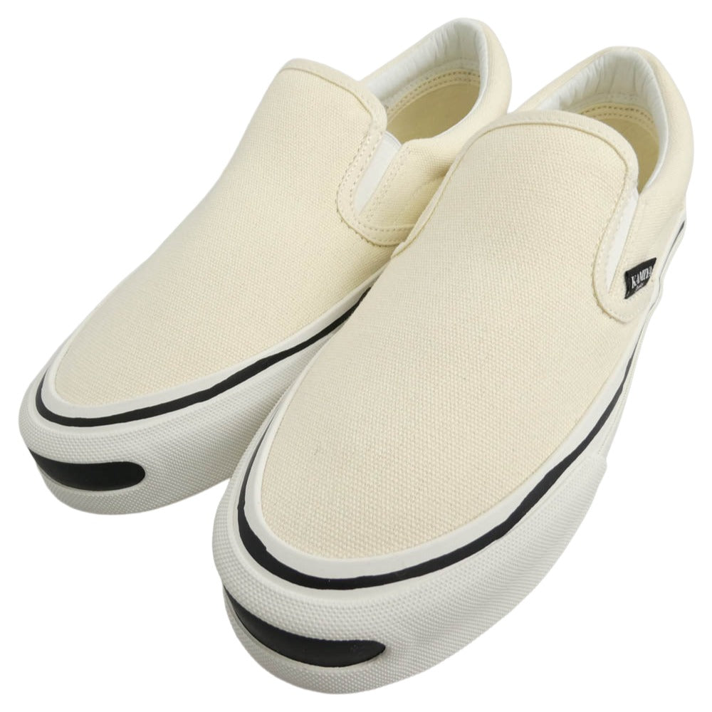 カミヤ 014FW701 Cornnell Vulcanize Slip on Sneaker コーネル ヴァルカナイズ スリッポンスニーカー ホワイト オフホワイト系 41【極上美品】【中古】