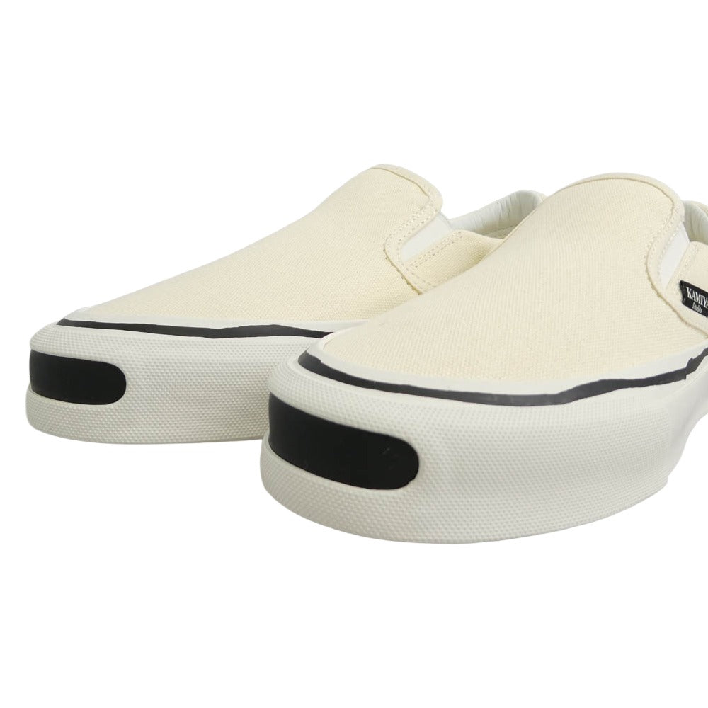 カミヤ 014FW701 Cornnell Vulcanize Slip on Sneaker コーネル ヴァルカナイズ スリッポンスニーカー ホワイト オフホワイト系 41【極上美品】【中古】