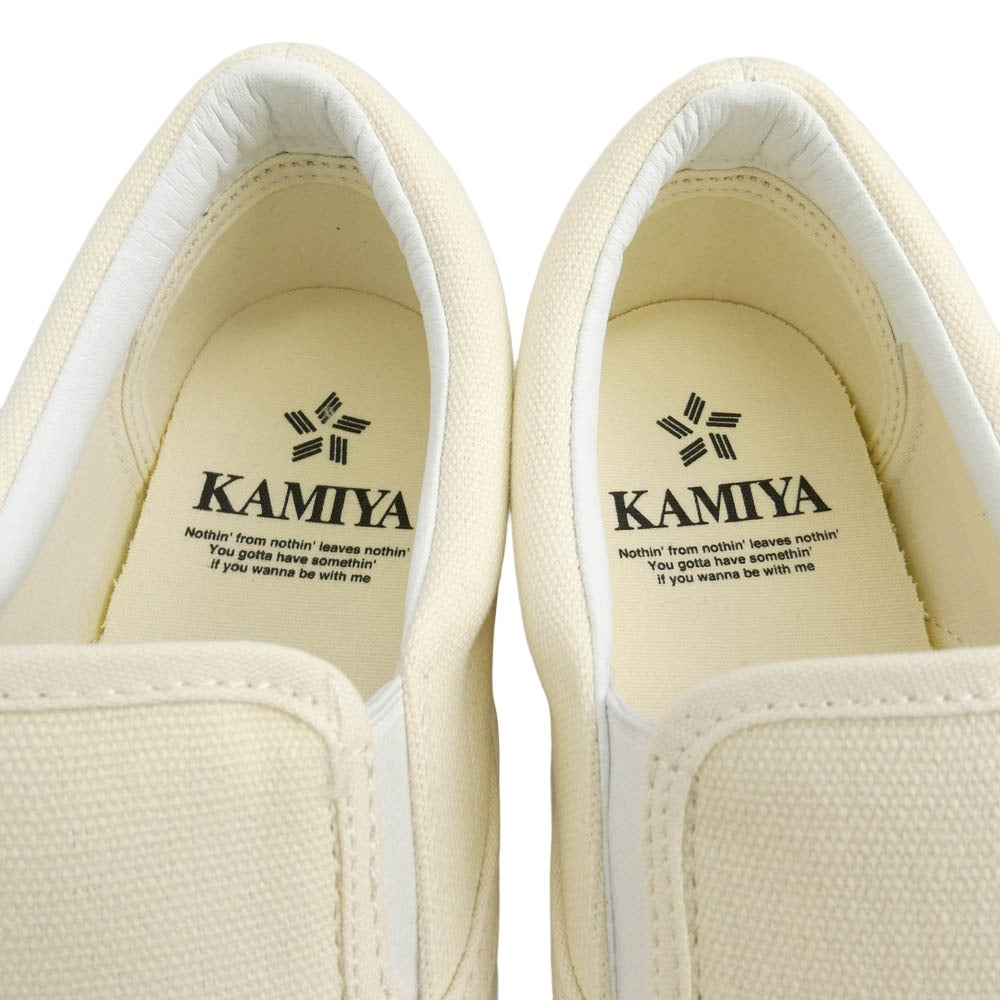 カミヤ 014FW701 Cornnell Vulcanize Slip on Sneaker コーネル ヴァルカナイズ スリッポンスニーカー ホワイト オフホワイト系 41【極上美品】【中古】