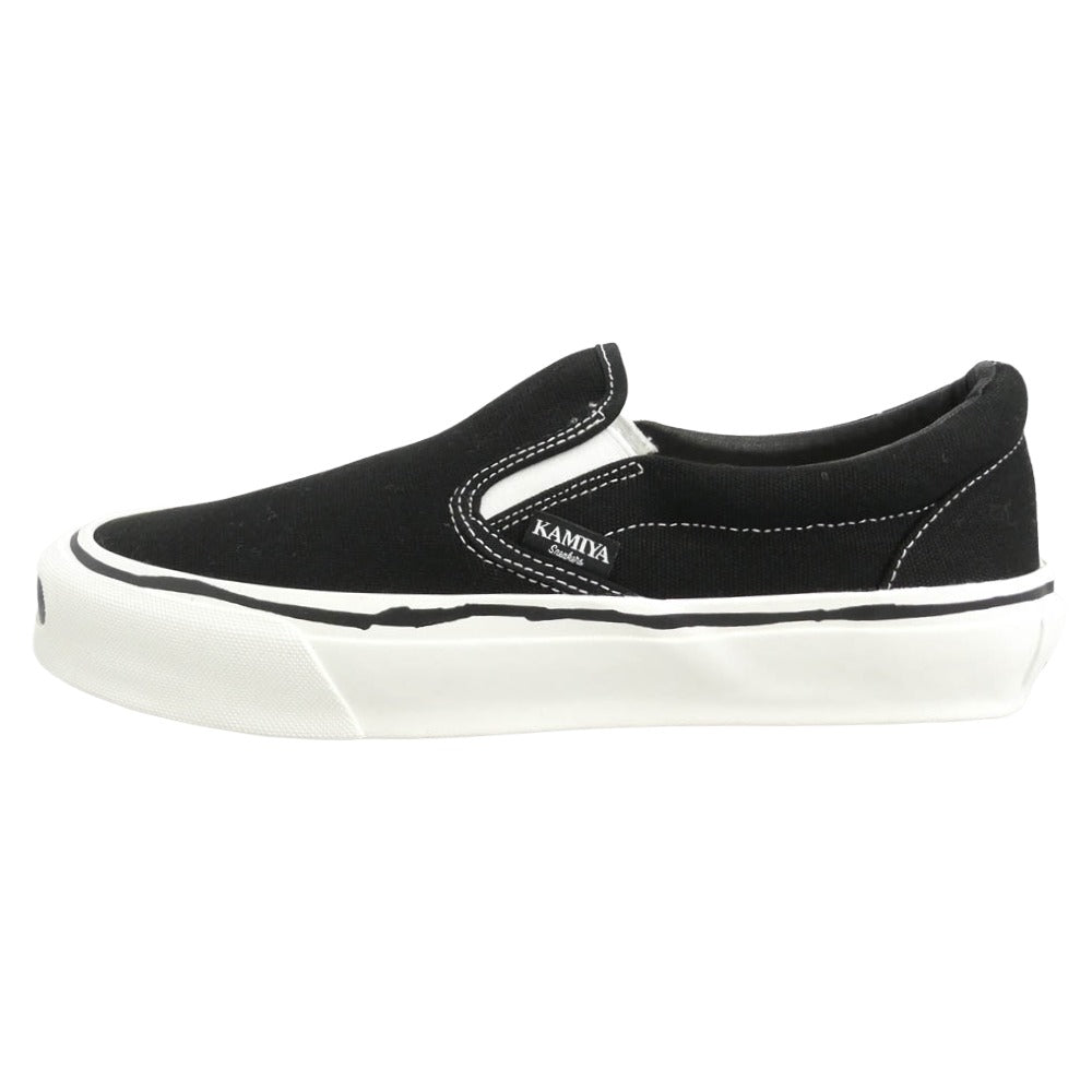 カミヤ 014FW701 Cornnell Vulcanize Slip on Sneaker コーネル ヴァルカナイズ スリッポンスニーカー ブラック ブラック系 42【極上美品】【中古】