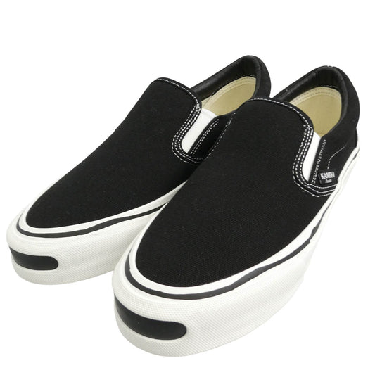 カミヤ 014FW701 Cornnell Vulcanize Slip on Sneaker コーネル ヴァルカナイズ スリッポンスニーカー ブラック ブラック系 42【極上美品】【中古】