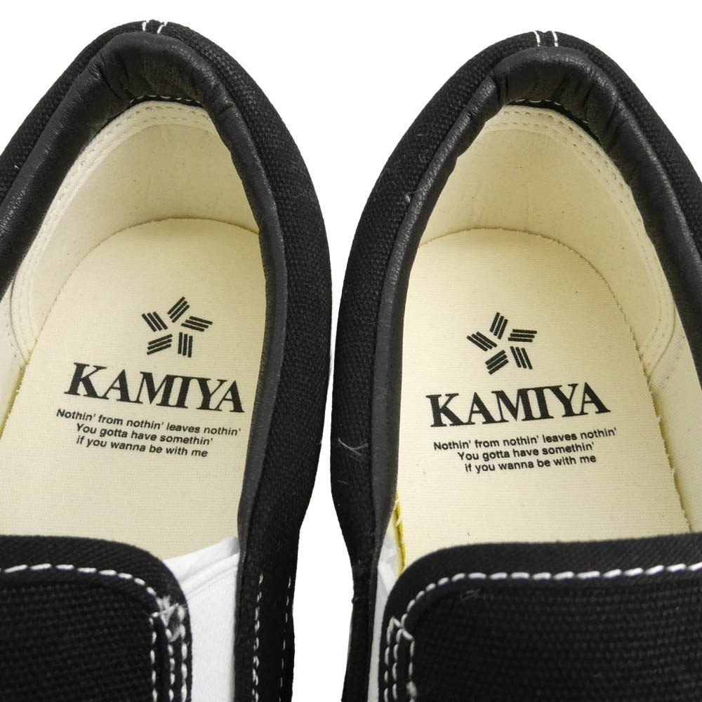 カミヤ 014FW701 Cornnell Vulcanize Slip on Sneaker コーネル ヴァルカナイズ スリッポンスニーカー ブラック ブラック系 42【極上美品】【中古】