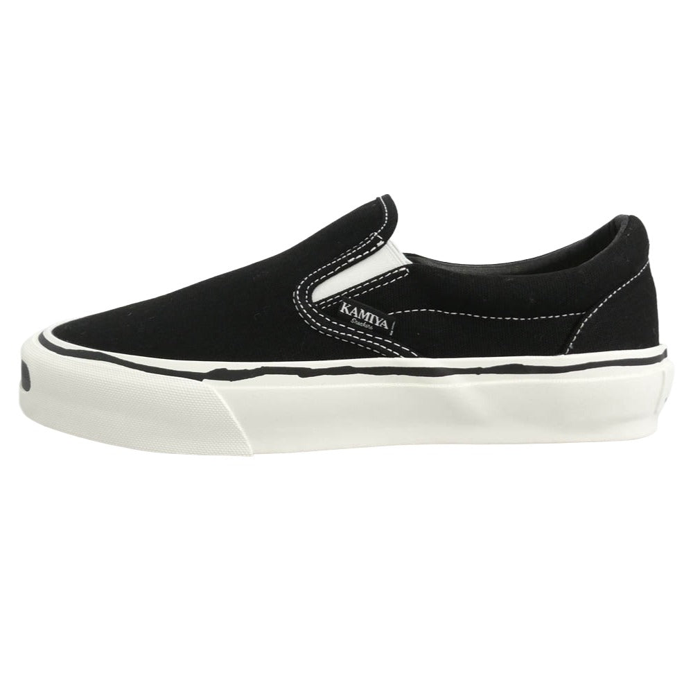 カミヤ 014FW701 Cornnell Vulcanize Slip on Sneaker コーネル ヴァルカナイズ スリッポンスニーカー ブラック ブラック系 43【極上美品】【中古】
