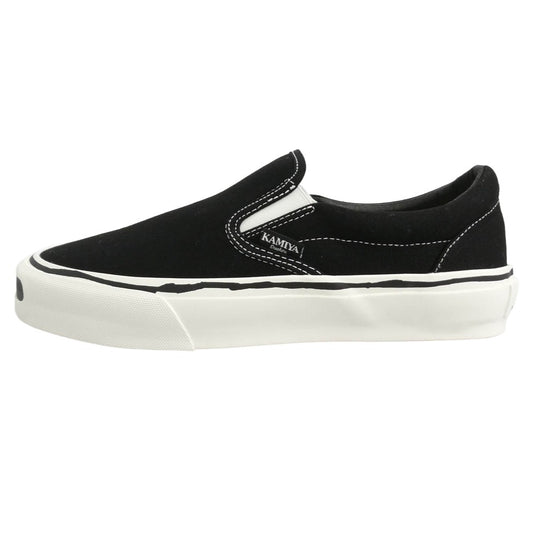 カミヤ 014FW701 Cornnell Vulcanize Slip on Sneaker コーネル ヴァルカナイズ スリッポンスニーカー ブラック ブラック系 43【極上美品】【中古】
