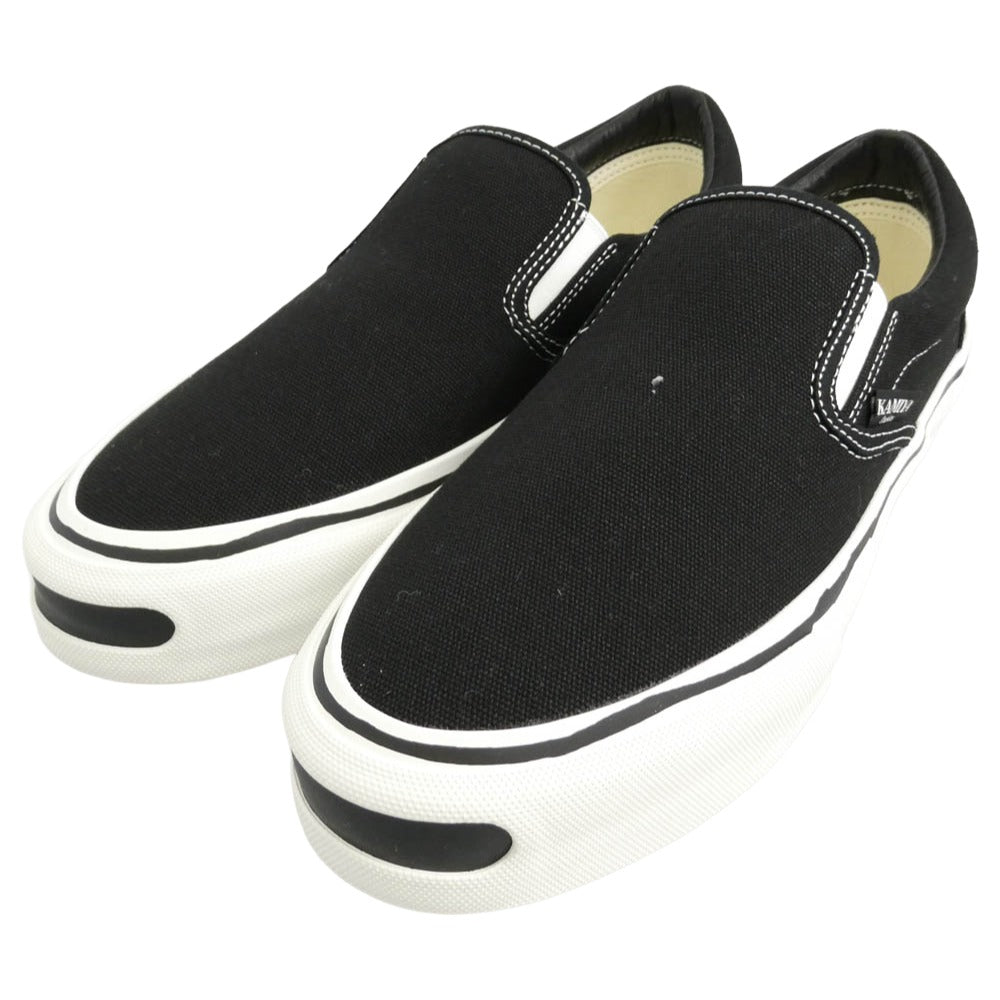 カミヤ 014FW701 Cornnell Vulcanize Slip on Sneaker コーネル ヴァルカナイズ スリッポンスニーカー ブラック ブラック系 43【極上美品】【中古】