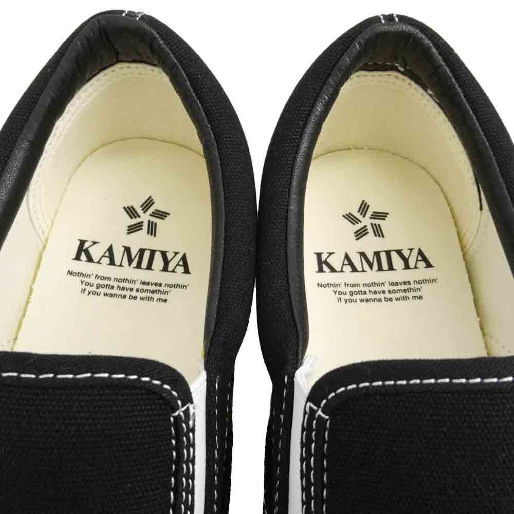 カミヤ 014FW701 Cornnell Vulcanize Slip on Sneaker コーネル ヴァルカナイズ スリッポンスニーカー ブラック ブラック系 43【極上美品】【中古】