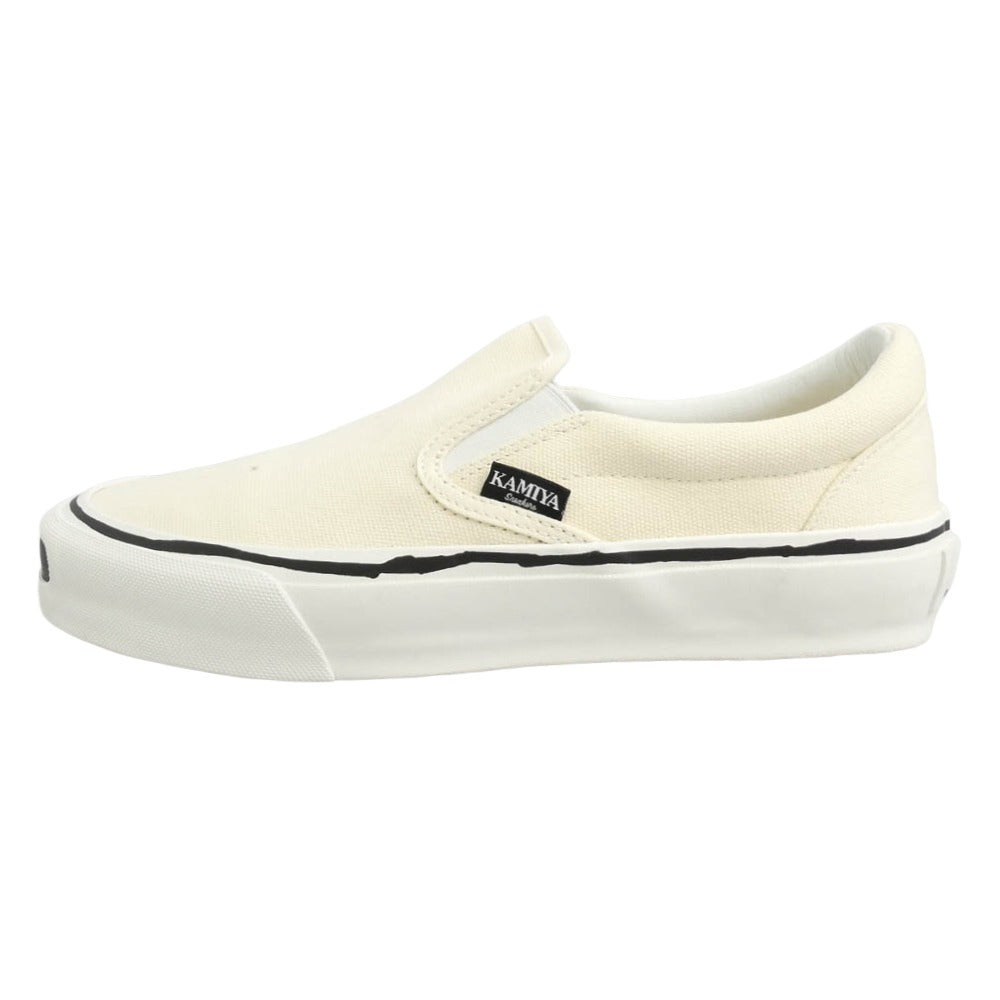 カミヤ 014FW701 Cornnell Vulcanize Slip on Sneaker コーネル ヴァルカナイズ スリッポンスニーカー ホワイト オフホワイト系 42【極上美品】【中古】