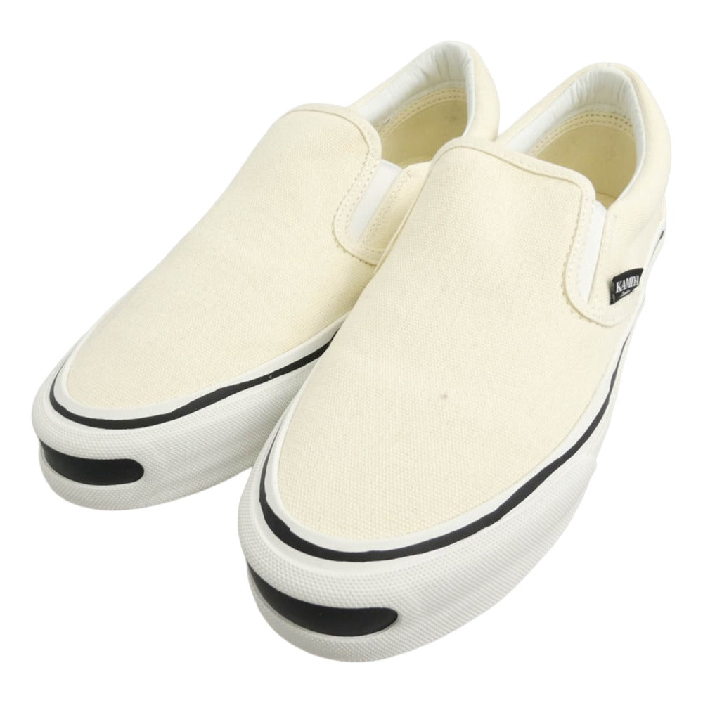 カミヤ 014FW701 Cornnell Vulcanize Slip on Sneaker コーネル ヴァルカナイズ スリッポンスニーカー ホワイト オフホワイト系 42【極上美品】【中古】
