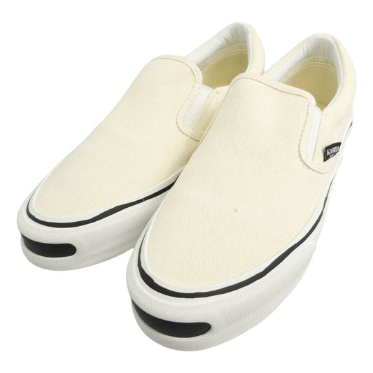 カミヤ 014FW701 Cornnell Vulcanize Slip on Sneaker コーネル ヴァルカナイズ スリッポンスニーカー ホワイト オフホワイト系 42【極上美品】【中古】