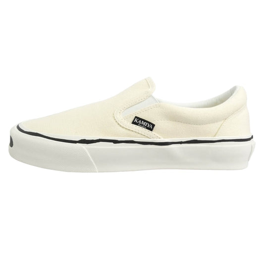 カミヤ 014FW701 Cornnell Vulcanize Slip on Sneaker コーネル ヴァルカナイズ スリッポンスニーカー ホワイト オフホワイト系 43【極上美品】【中古】