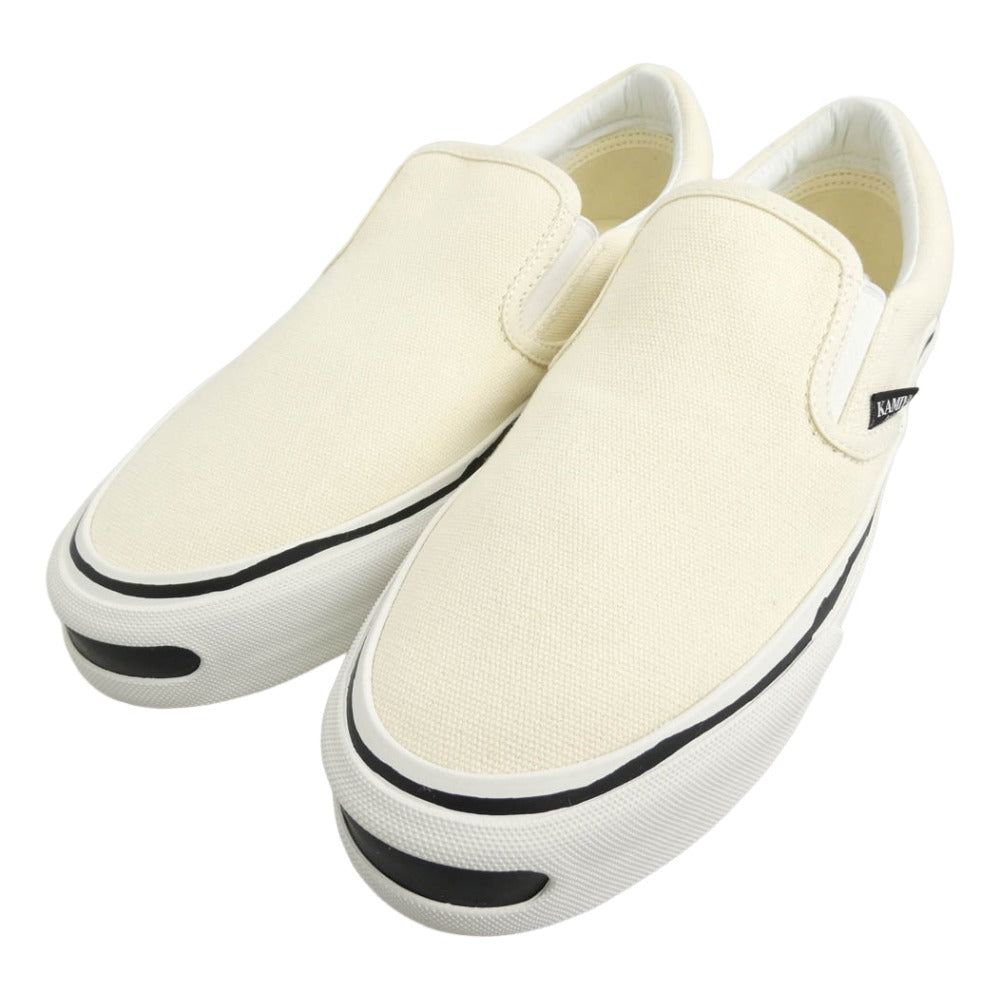 カミヤ 014FW701 Cornnell Vulcanize Slip on Sneaker コーネル ヴァルカナイズ スリッポンスニーカー ホワイト オフホワイト系 43【極上美品】【中古】