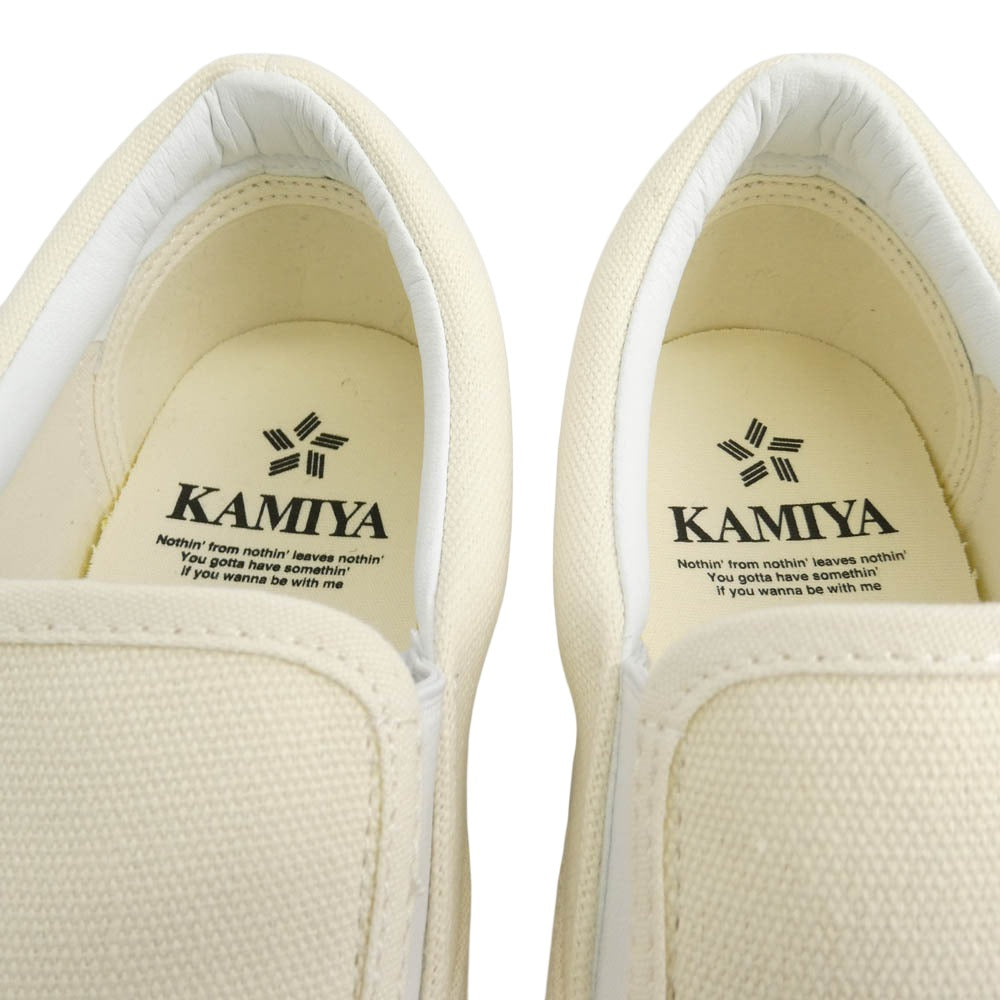 カミヤ 014FW701 Cornnell Vulcanize Slip on Sneaker コーネル ヴァルカナイズ スリッポンスニーカー ホワイト オフホワイト系 43【極上美品】【中古】