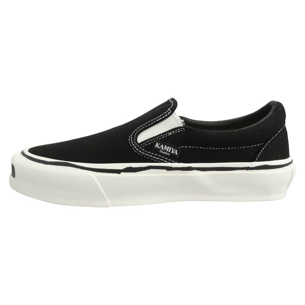 カミヤ 014FW701 Cornnell Vulcanize Slip on Sneaker コーネル ヴァルカナイズ スリッポンスニーカー ブラック ブラック系 41【極上美品】【中古】