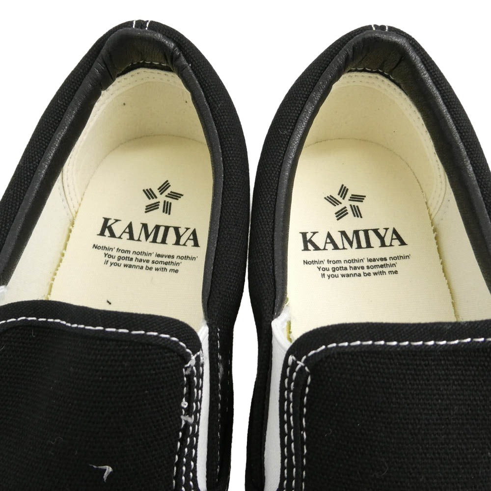 カミヤ 014FW701 Cornnell Vulcanize Slip on Sneaker コーネル ヴァルカナイズ スリッポンスニーカー ブラック ブラック系 41【極上美品】【中古】