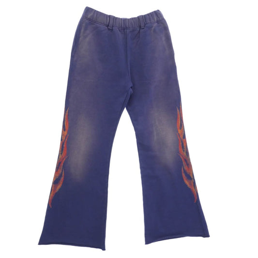カミヤ 26SS G16PT069-0 CRAYON FLAME Bootcut Sweat Pants ヴィンテージ加工 クレヨンフレイム ブーツカット スウェットパンツ パープル系 S【新古品】【未使用】【中古】