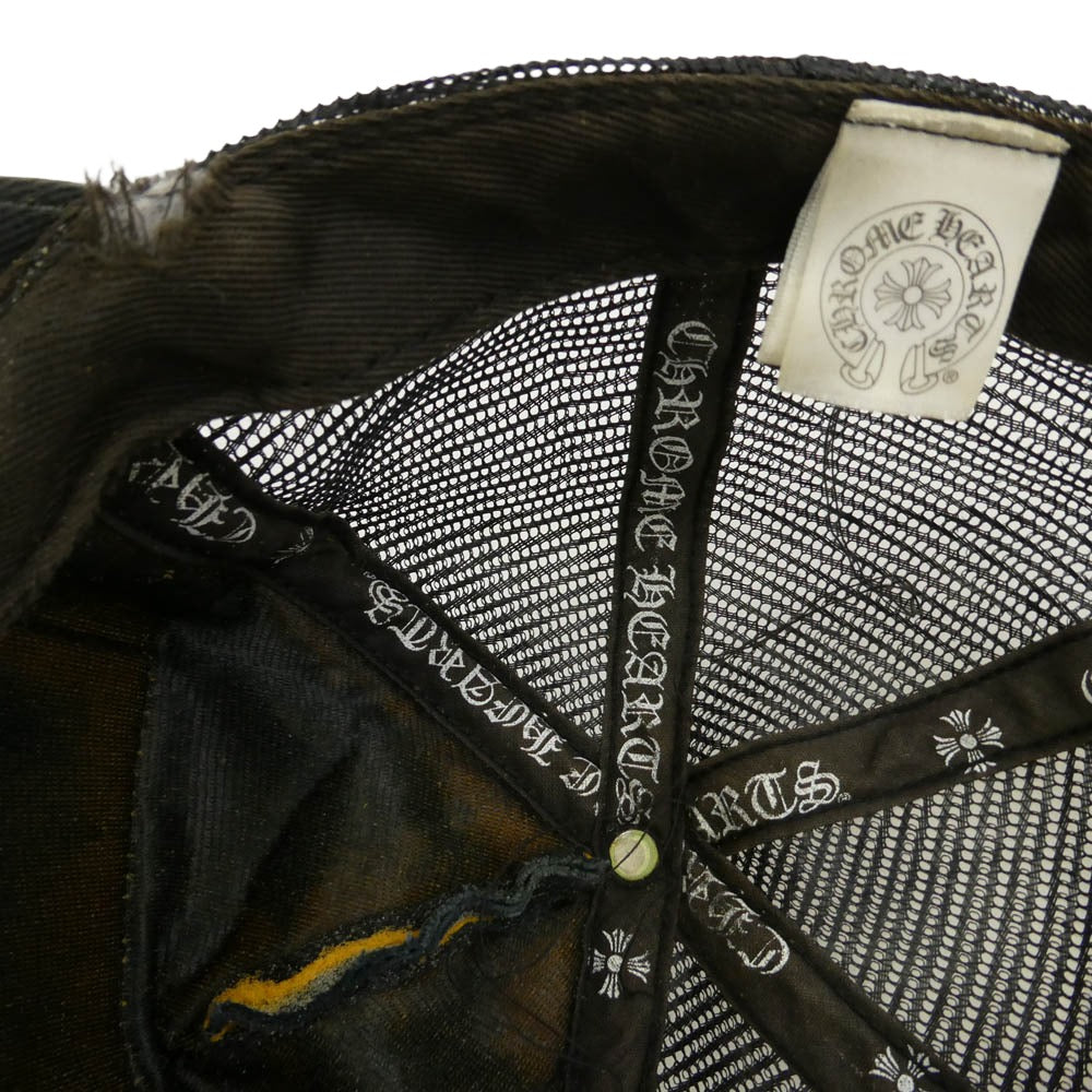 CHROME HEARTS クロムハーツ（原本無） TRUCKER CAP トラッカー キャップ CHパッチ クロスボール付 帽子 ブラック系 シルバー系【中古】