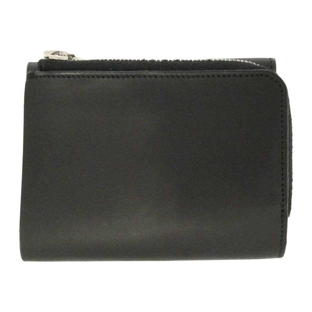 アエタ FOLDED WALLET カウレザー フォールデッド ウォレット 三つ折り 財布 ブラック系【中古】